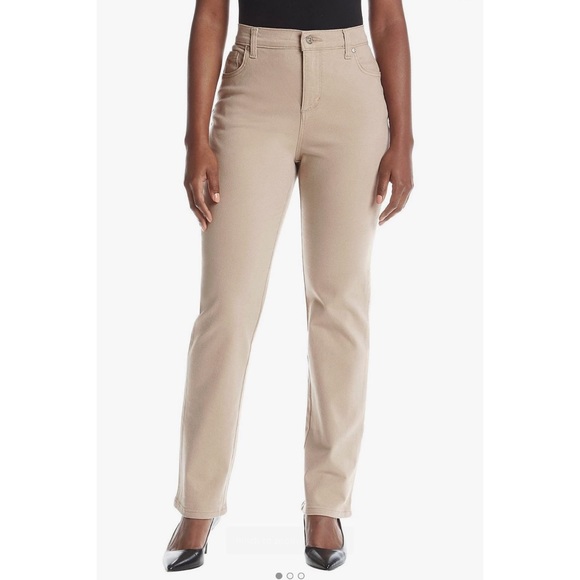 gloria vanderbilt cream high rise straight - Picture 1 of 4